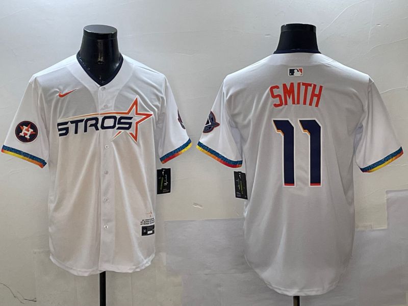 Men Houston Astros #11 Smith White Fourth generation Joint Name 2025 Nike MLB Jersey style 4->green bay packers->NFL Jersey